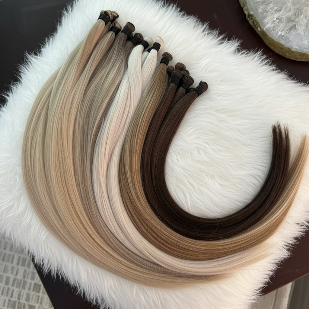 Frame & Thread Slavic hand-tied wefts in several shades